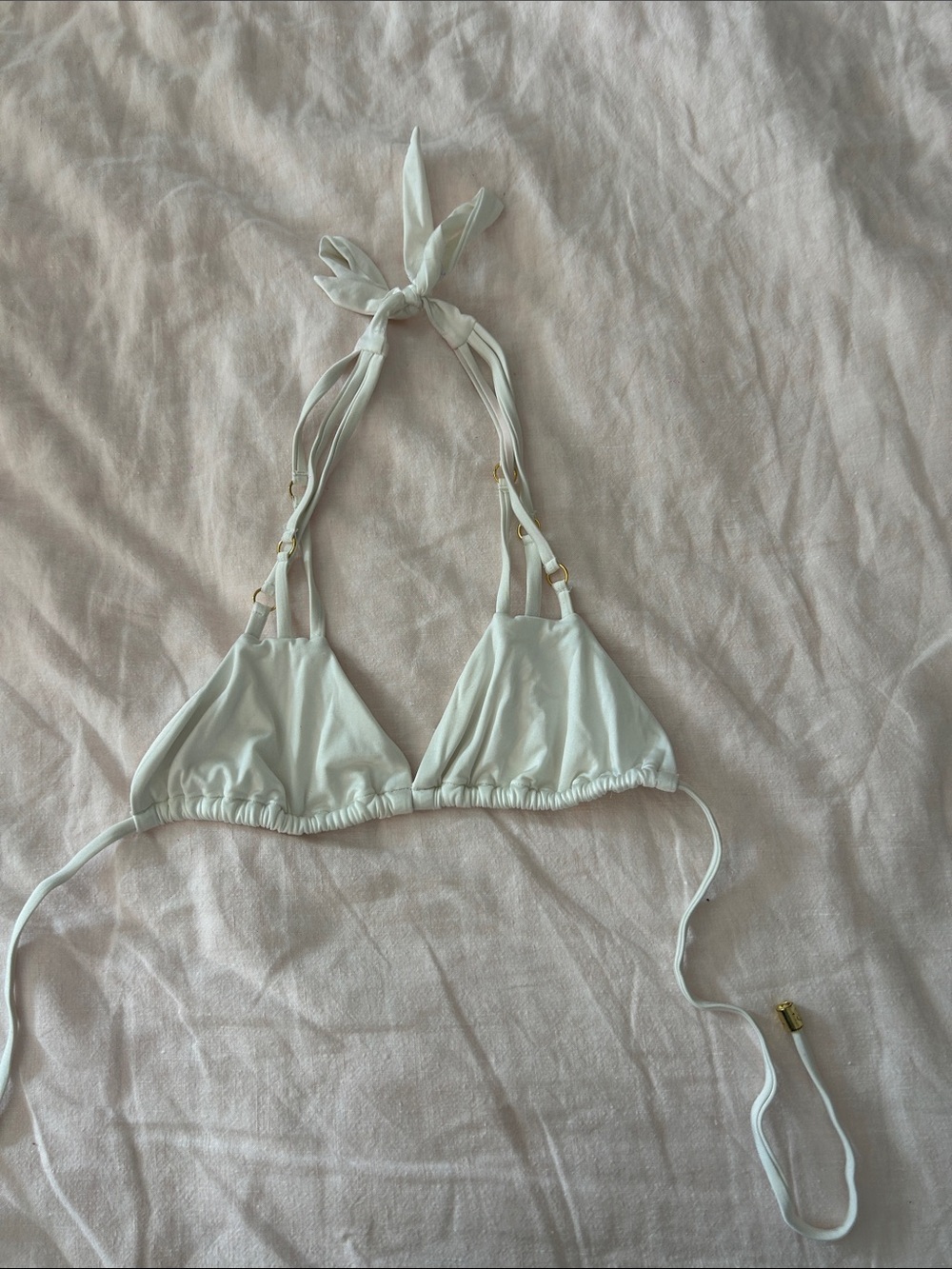 Adjustable Triangle Bandeau Halter Top in Light Cream